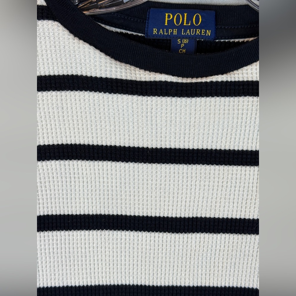 Polo Ralph Lauren Striped Thermal Top- Size Small (8) - Picture 5 of 8